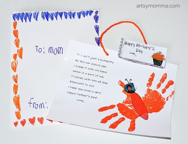 Kindergarten Mother's Day Poem & Handprint Butterfly Craft
