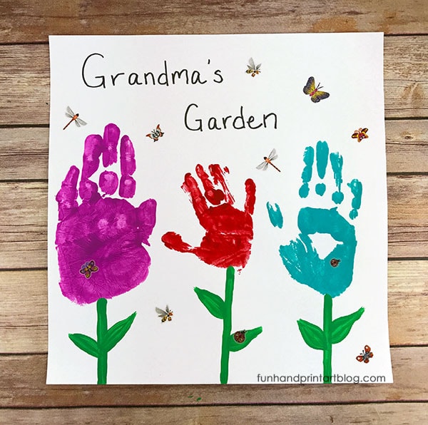 Pretty Grandma's Garden Handprint Keepsake - Perfect for Mother's Day or Grandparent's Day
