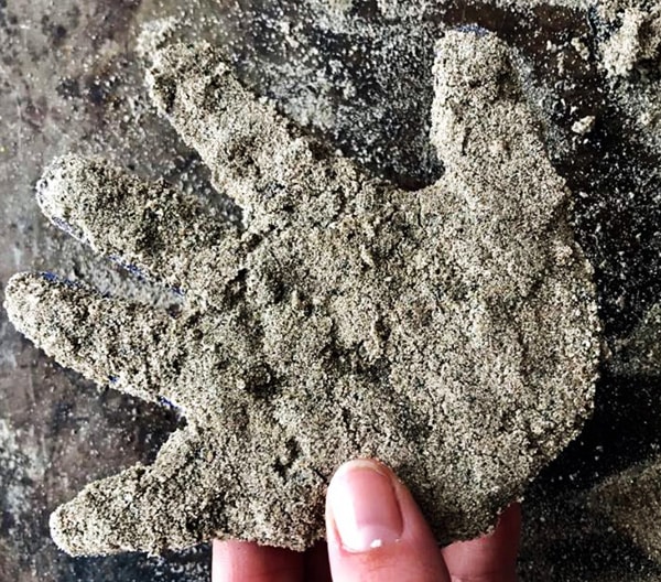 Beach Vacation Keepsake: Framed Sand Handprint 