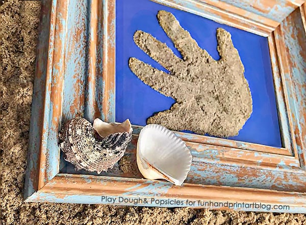 Beach Vacation Keepsake: Framed Sand Handprint 