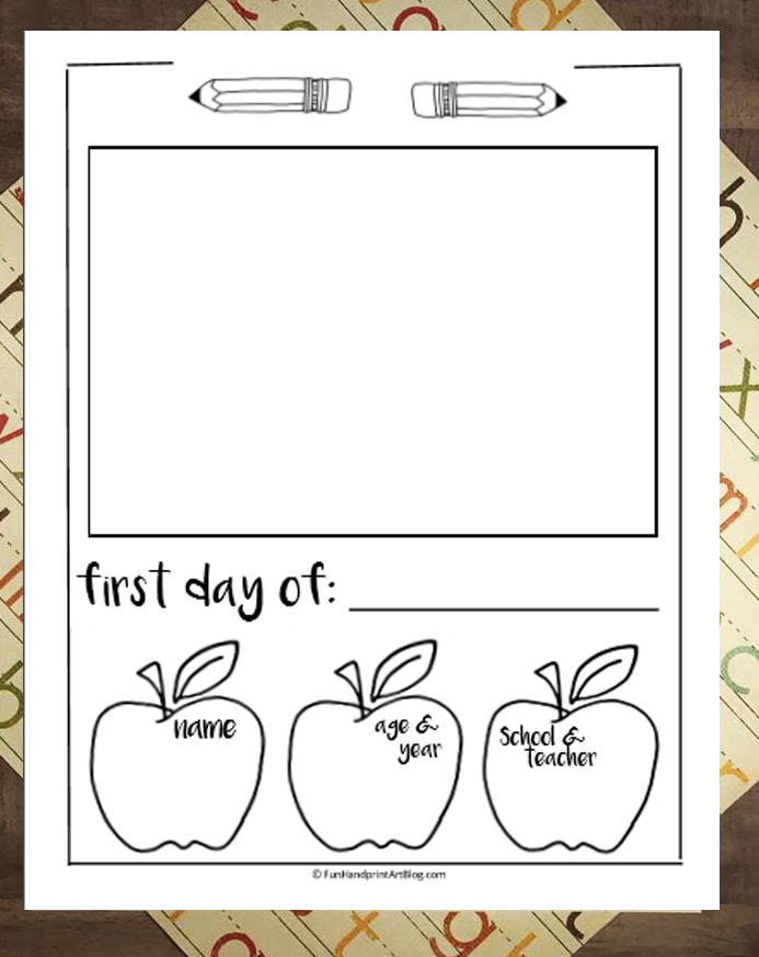 First Day Of School Interview Printable with Photo and Handprint