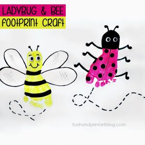 Footprint Ladybug & Bee Crafts