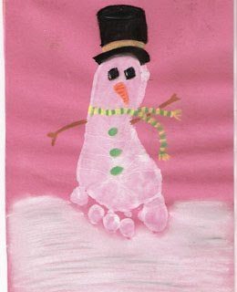 Make a Footprint Snowman - cute!