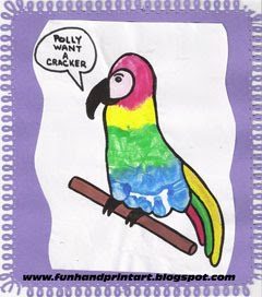 Colorful Footprint Parrot - Fun Handprint Art