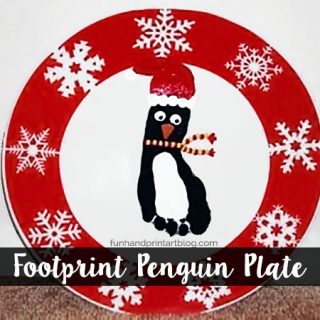 Footprint Penguin Christmas Plate Tutorial