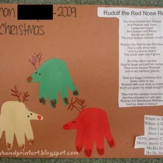Baby's 1st Christmas Handprint Reindeer 