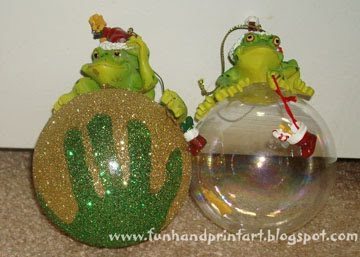 Glitter Handprint Ornament Craft Idea for Christmas