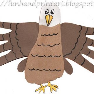 Handprint & Footprint Eagle - 4th of July Craft for Kids