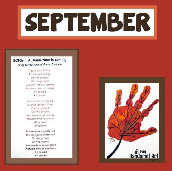 Handprint Calendar - September Leaf Art