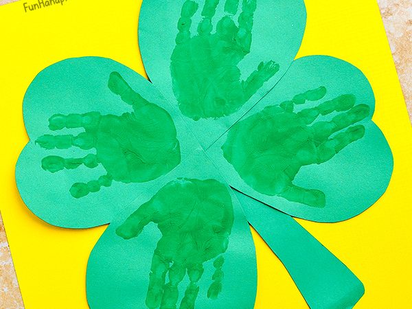 St. Patrick's Day Craft For Toddler - Handprint 4-leaf Clover
