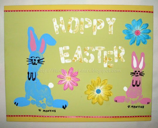 Footprint Bunny Easter Canvas Keepsake