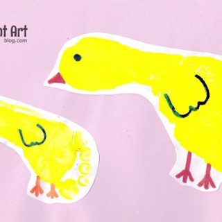 Footprint Chicks Easter Card and Craft for Kids