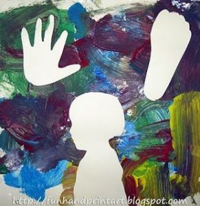Messy Handprint Silhouette Painting