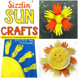 Summer Craft Ideas for Kids: Make handprint & footprint sun crafts!