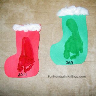 Footprint Stockings - Easy Christmas Craft For Toddlers