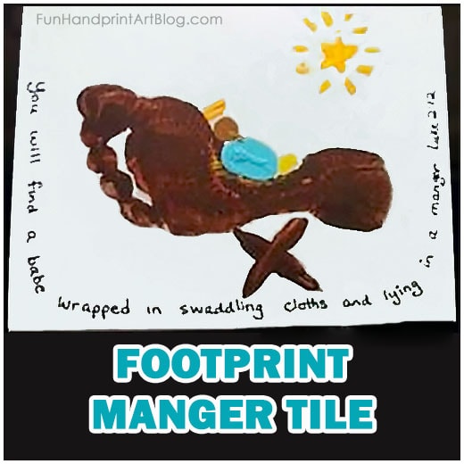 Footprint Manger Tile - Christmas Gift Idea for Parents from Child