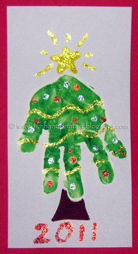Adorable Handprint Christmas Tree Fun Handprint Art
