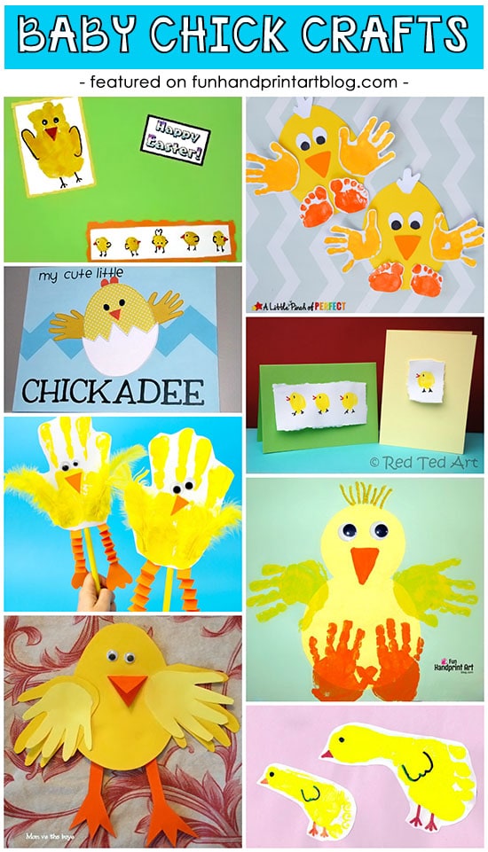 Baby Chick Handprint and Footprint Crafts - Spring Ideas for Preschoolers and Kindergartners