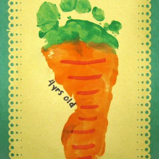 Footprint Carrot Easter Craft for Kids