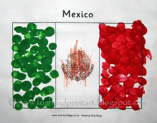 fingerprint Flag of Mexico Craft