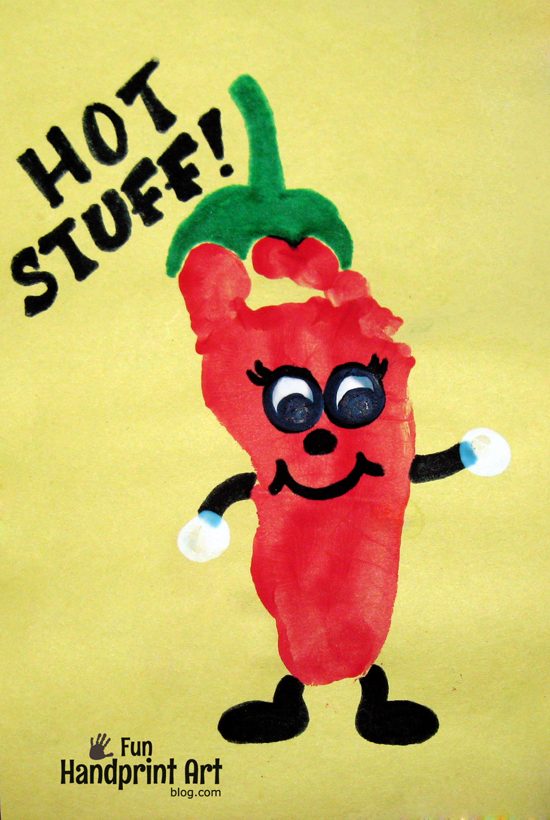 Footprint Chili Pepper Craft for Kids