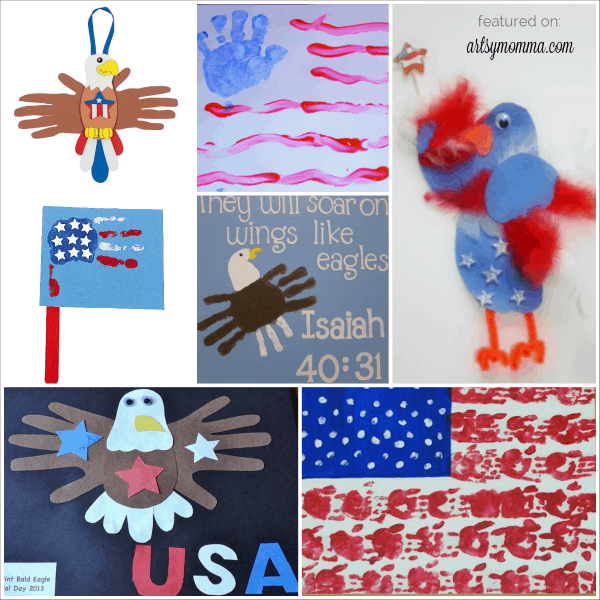 Patriotic Handprint Crafts for Kids 4th of July Activity