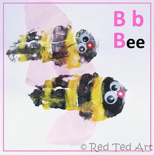 Handprint Letter B Bee Craft