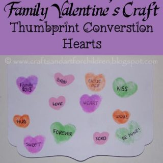 Family Thumbprint Conversation Hearts Craft Idea For Valentine's Day