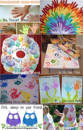 Friendship Week Handprint Crafts