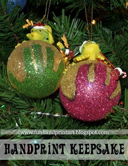 Handprint Glitter Ornament Keepsake Tutorial & Keepsake Idea