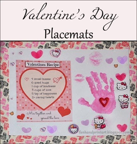 Cute Valentine's Day Handprint Placemat Using Duct Tape