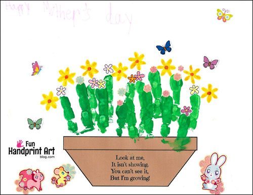 Mother's Day Flower Pot Printable - Handprint Craft