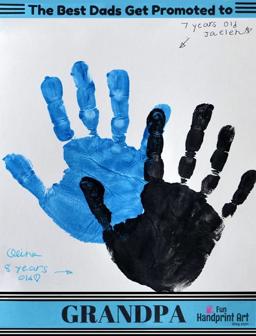 The Best Dads Get Promoted to Grandpa {handprint craft for Father's Day}