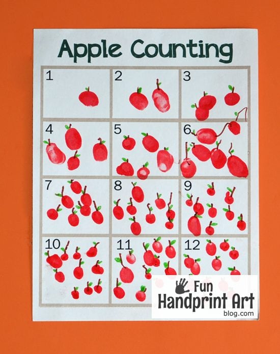 Apple Counting Activity for Johnny Appleseed Day or A is for Apple