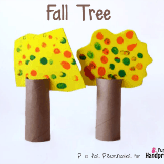 Cardboard Tube Craft: Fall Fingerprint Tree