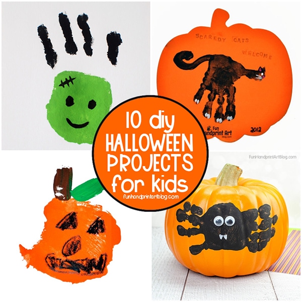 Halloween Art Projects - Frankenstein, Black Cat, Jack o Lantern, Spider