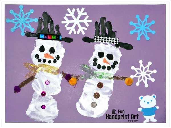 Handprint Snowman Preschool Craft