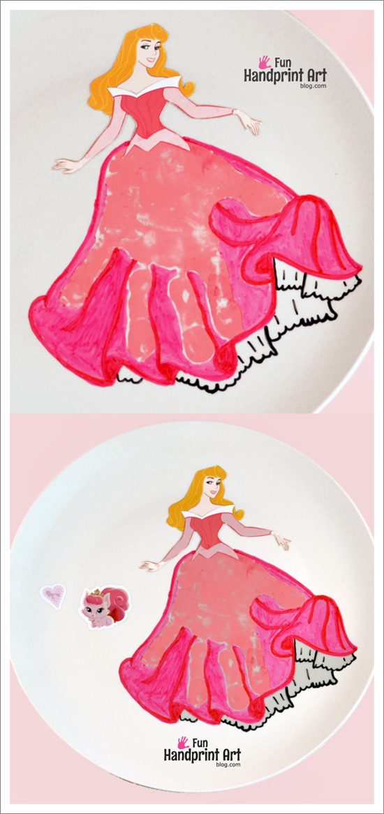 DIY Plate Keepsake: Handprint Sleeping Beauty Craft