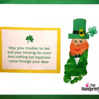 Footprint Leprechaun Craft with Cute St Patrick's Day Saying