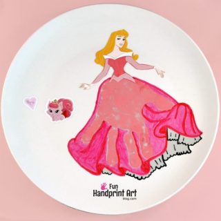 Sleeping Beauty Handprint Plate Keepsake Craft