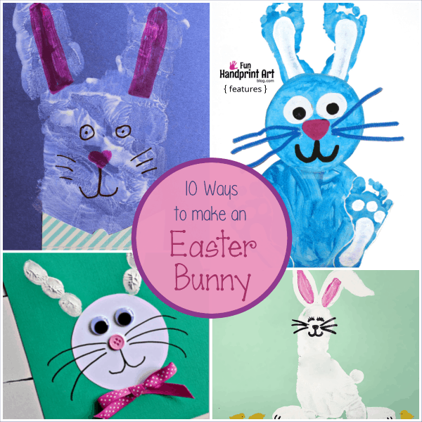 Easter Bunny Crafts made with Handprints & Footprints