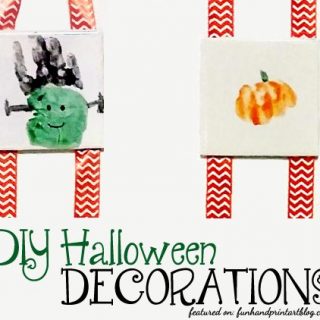 DIY Halloween Handprint Decorations - Tile Keepsakes