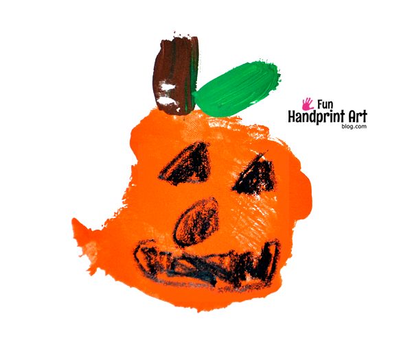 Palm Print Pumpkin - Kindergarten Halloween Craft