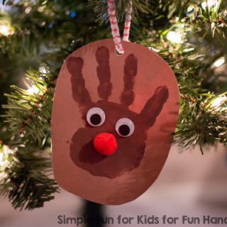Simple Handprint Reindeer Ornament Keepsake