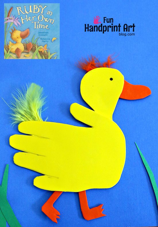 Hand Shaped Duck Craft -Ruby in Her Own Time Book Activity