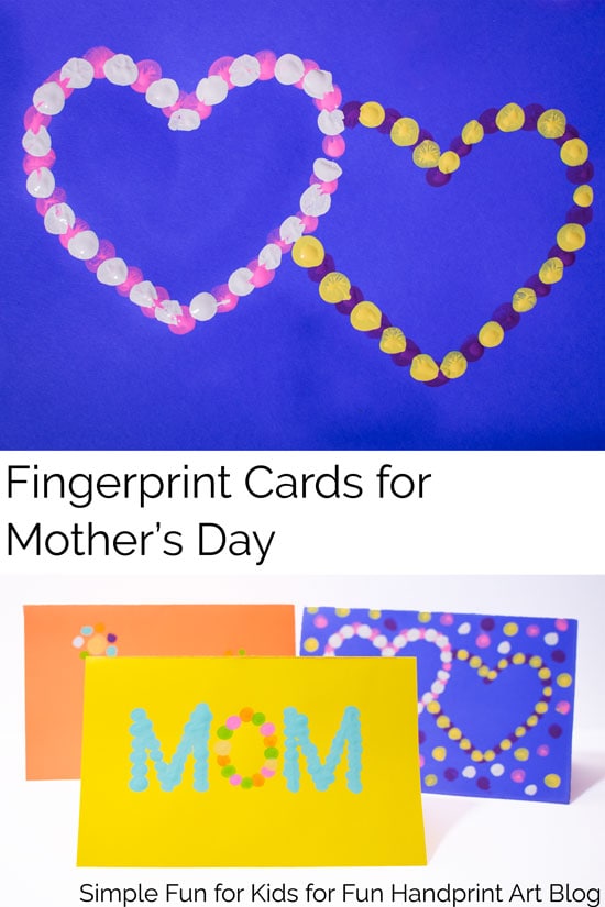 3 Simple Templates for Creating Mother's Day Cards with Kids using Fingerprints