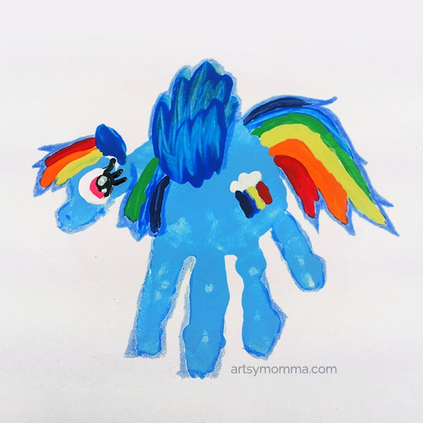 My Little Pony Rainbow Dash Handprint Craft