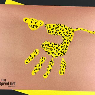 Handprint Cheetah Craft - Kids Safari Theme Idea