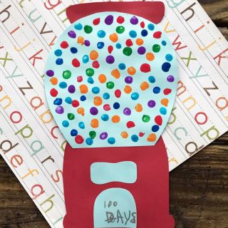 Colorful Fingerprint Painted Gumball Machine Craft For 100th Day Of School