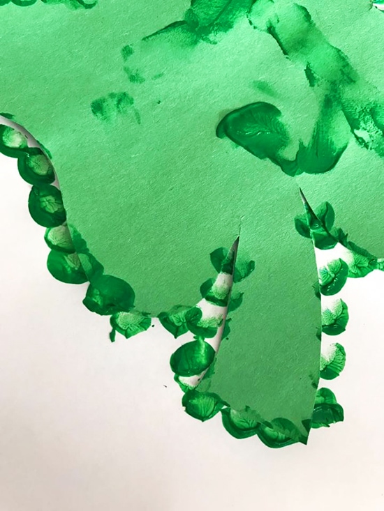 St. Patrick's Day Craft: Clover Resist Fingerprint Painting For Kids